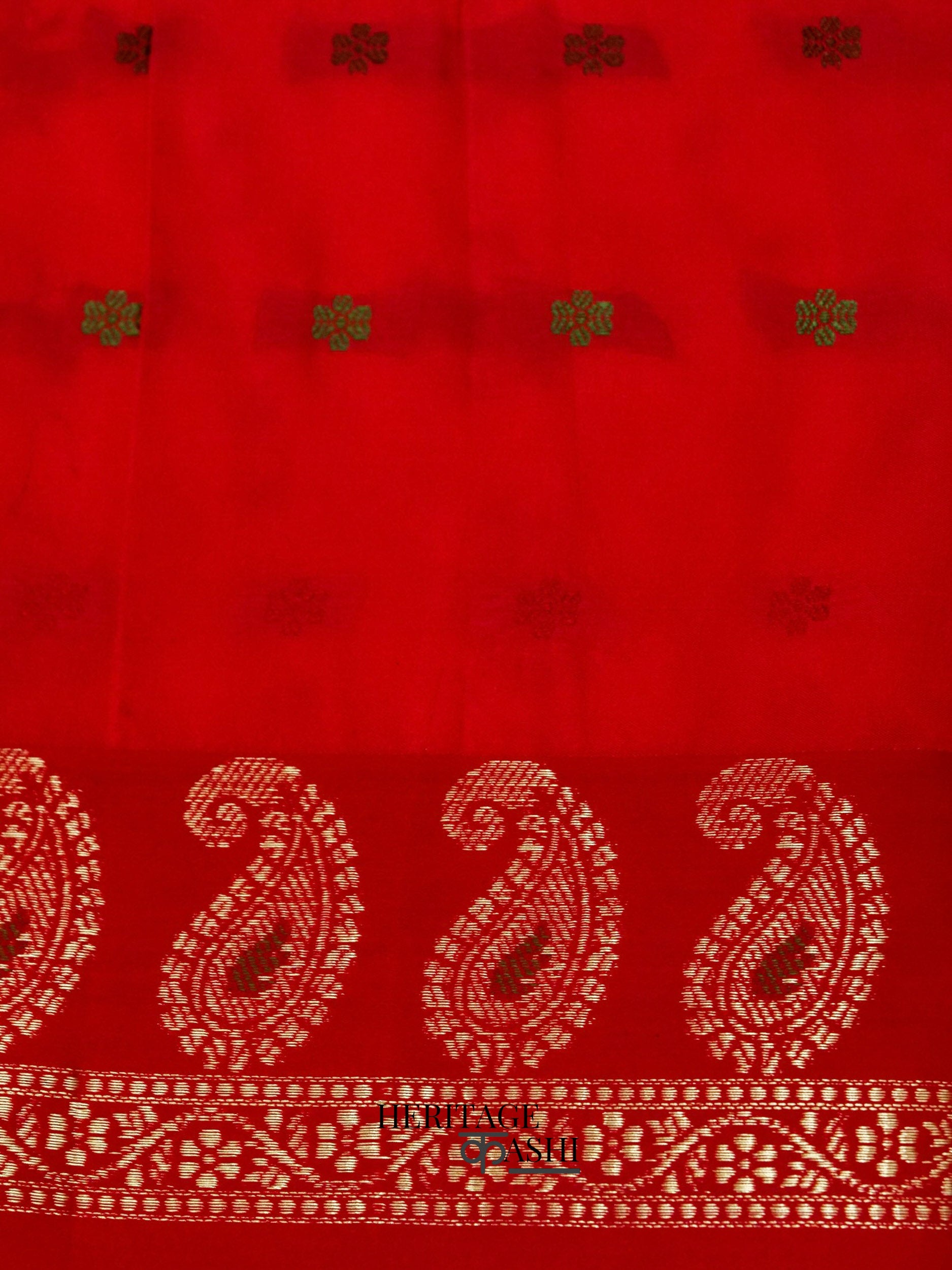 White Red Katan Silk Multicolor Paisley Banarasi Pallu Saree