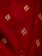 Blood Red Katan Silk Buti With Minakari Border Saree