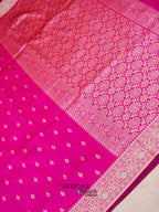 Pink Katan Silk Buti With Minakari Border Saree