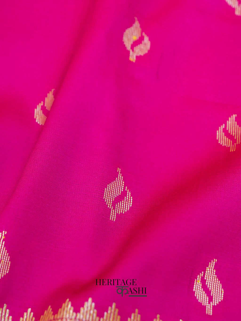 Pink Katan Silk Buti With Minakari Border Saree