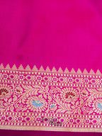Pink Katan Silk Buti With Minakari Border Saree
