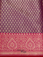 Purple Katan Floral Tilfi Jaal Saree