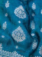 Rama Colour Warm Silk Big Silver Fancy carry Buta Saree