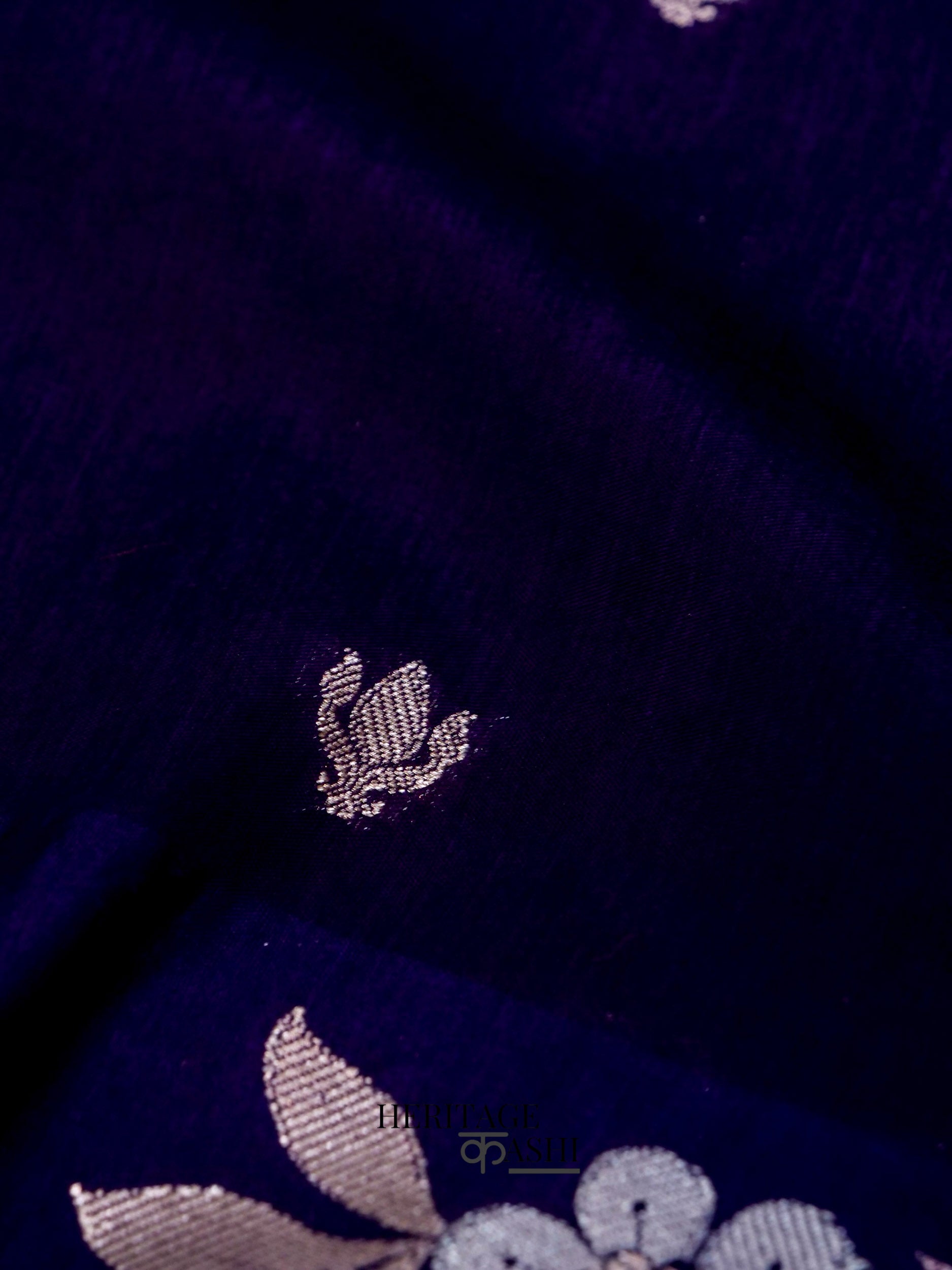 Purple Mango Silk Banarasi Jaal Border Saree
