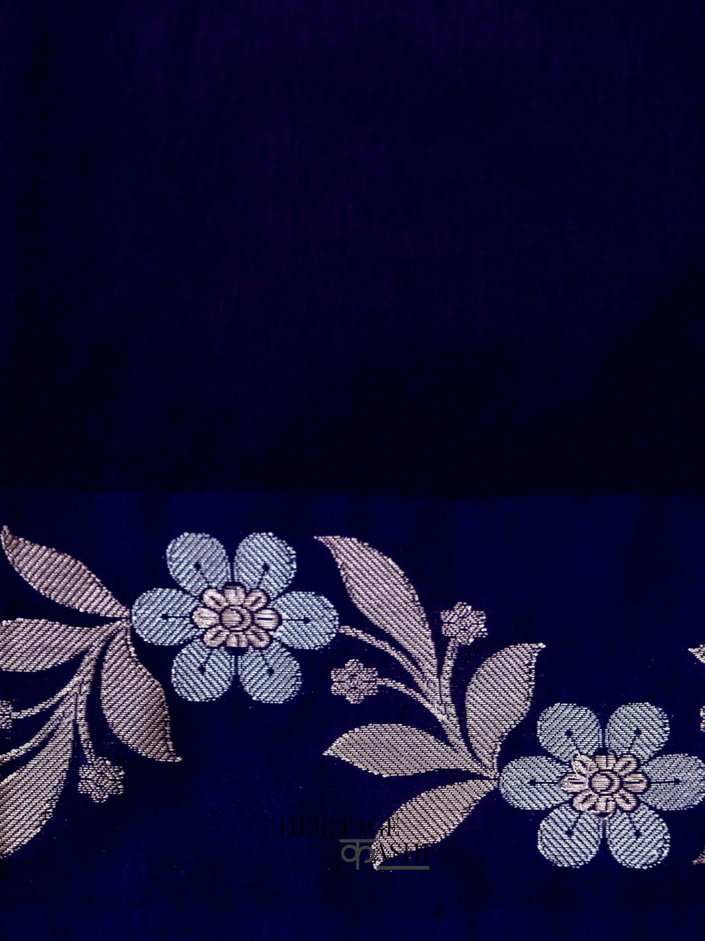 Purple Mango Silk Banarasi Jaal Border Saree