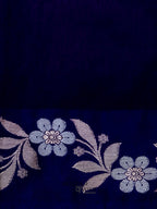 Purple Mango Silk Banarasi Jaal Border Saree
