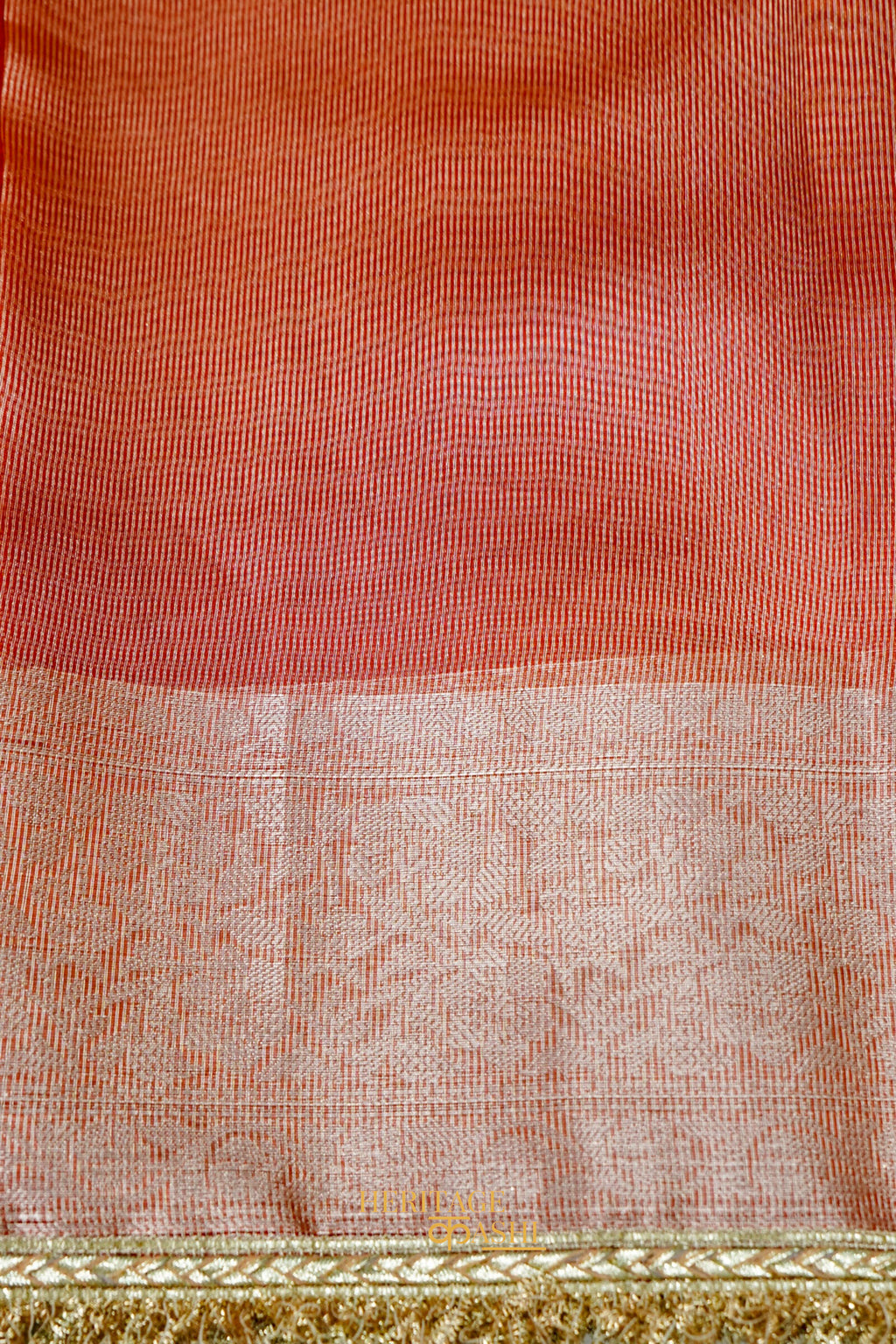 Burnt Orange Maharani Tissue Silk Saree