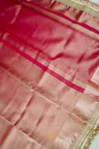 Rose Gold Maharani Tissue Silk Saree
