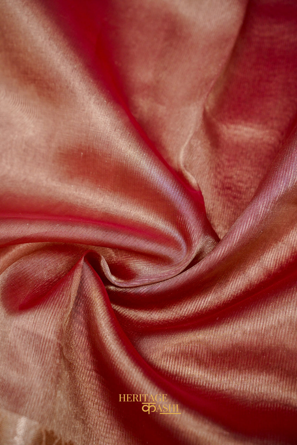 Rose Gold Maharani Tissue Silk Saree