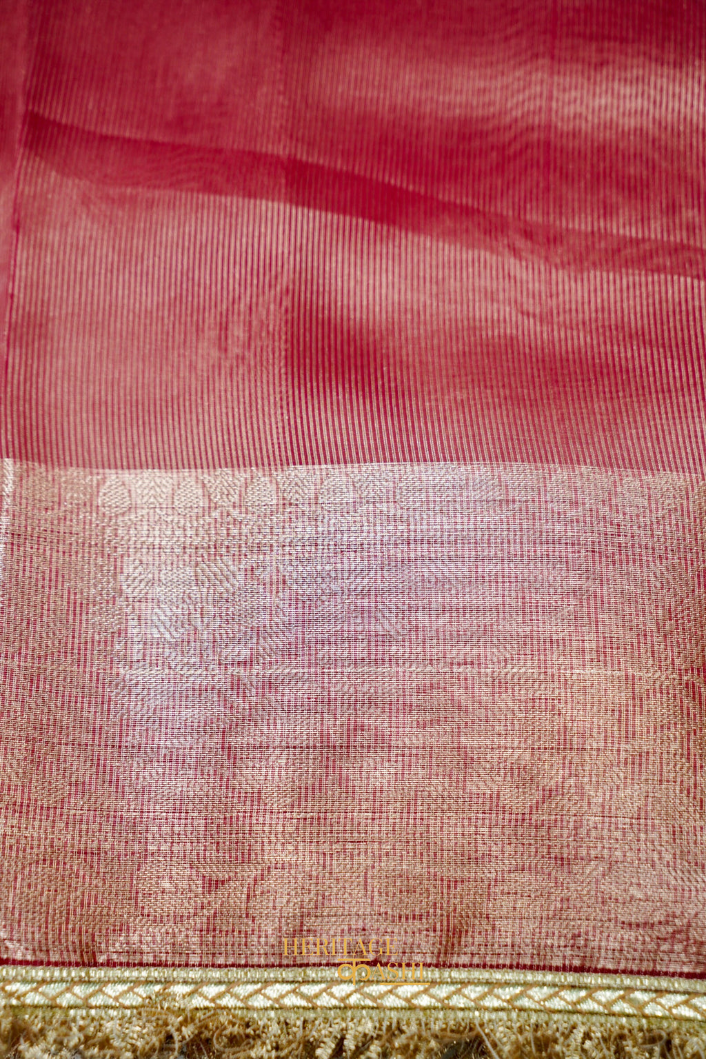 Rose Gold Maharani Tissue Silk Saree