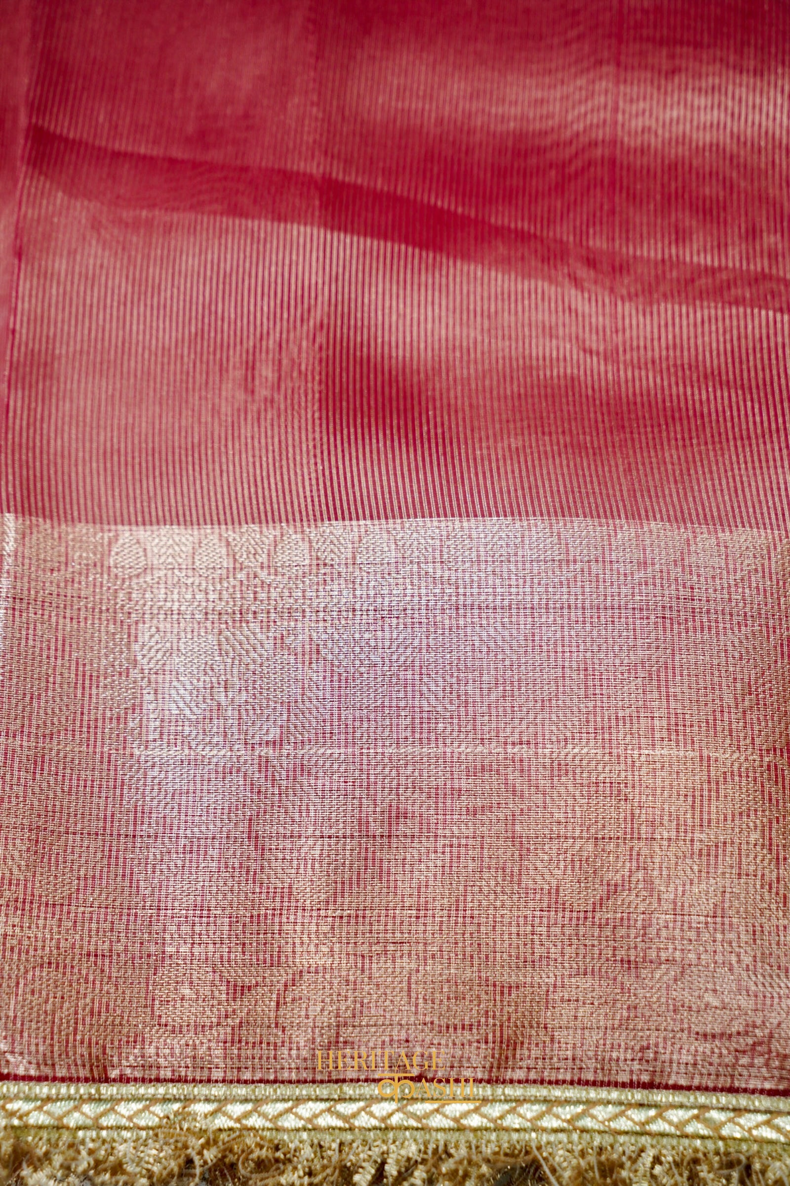 Rose Gold Maharani Tissue Silk Saree
