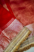 Crimson Red Maharani Tissue Silk Saree