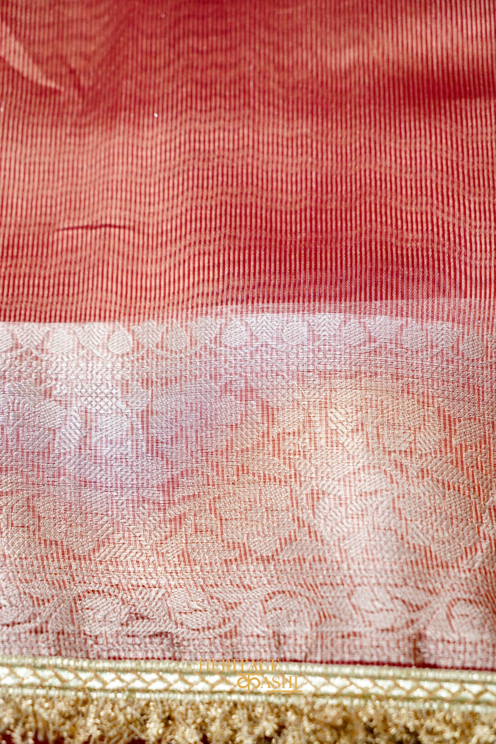 Crimson Red Maharani Tissue Silk Saree