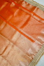 Burnt Orange Maharani Tissue Silk Saree