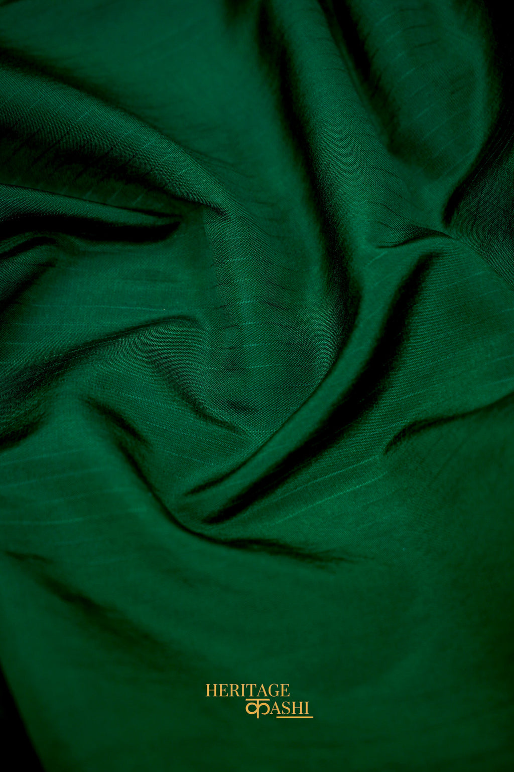 Emerald Green & Rani Pink Katan Silk Floral Zari Divider Saree