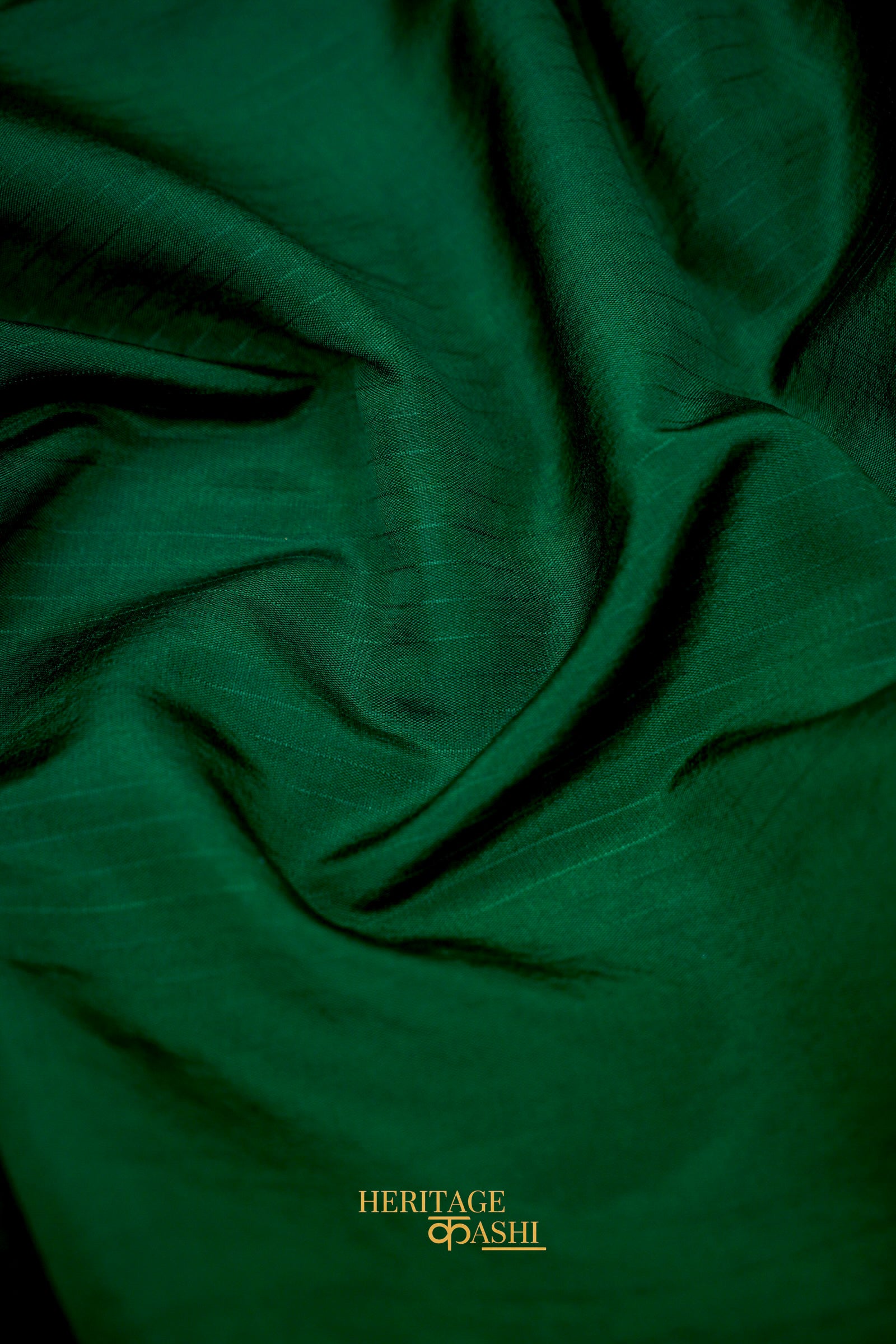 Emerald Green & Rani Pink Katan Silk Floral Zari Divider Saree