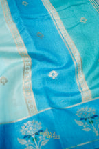 Sky Blue Viscose Rangkat Silk Saree