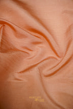 Ivory Yellow & Peach Pink Katan Silk Banarasi Saree with Floral Zari Divider