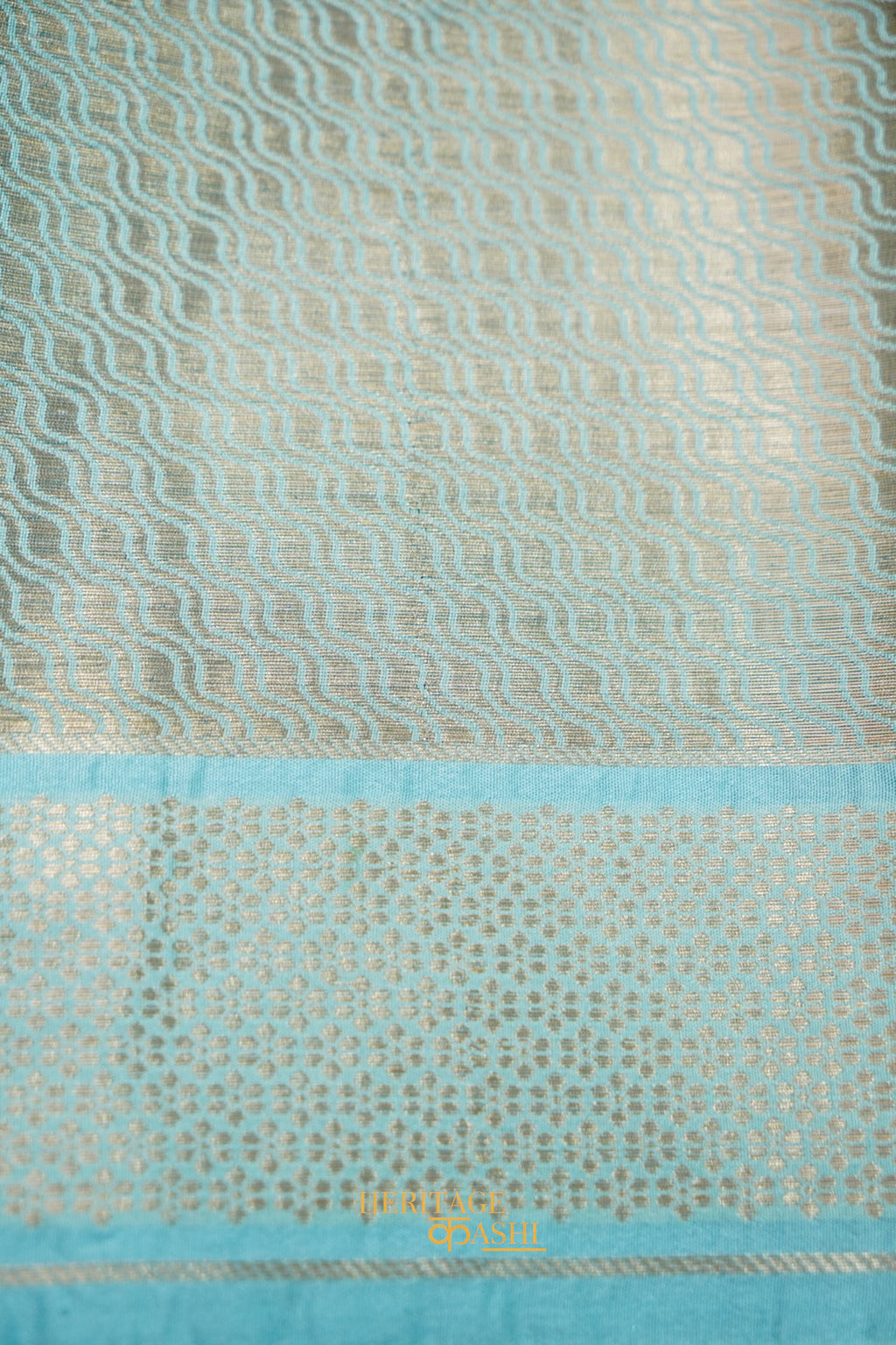 Sky Blue Viscose Rangkat Silk Saree