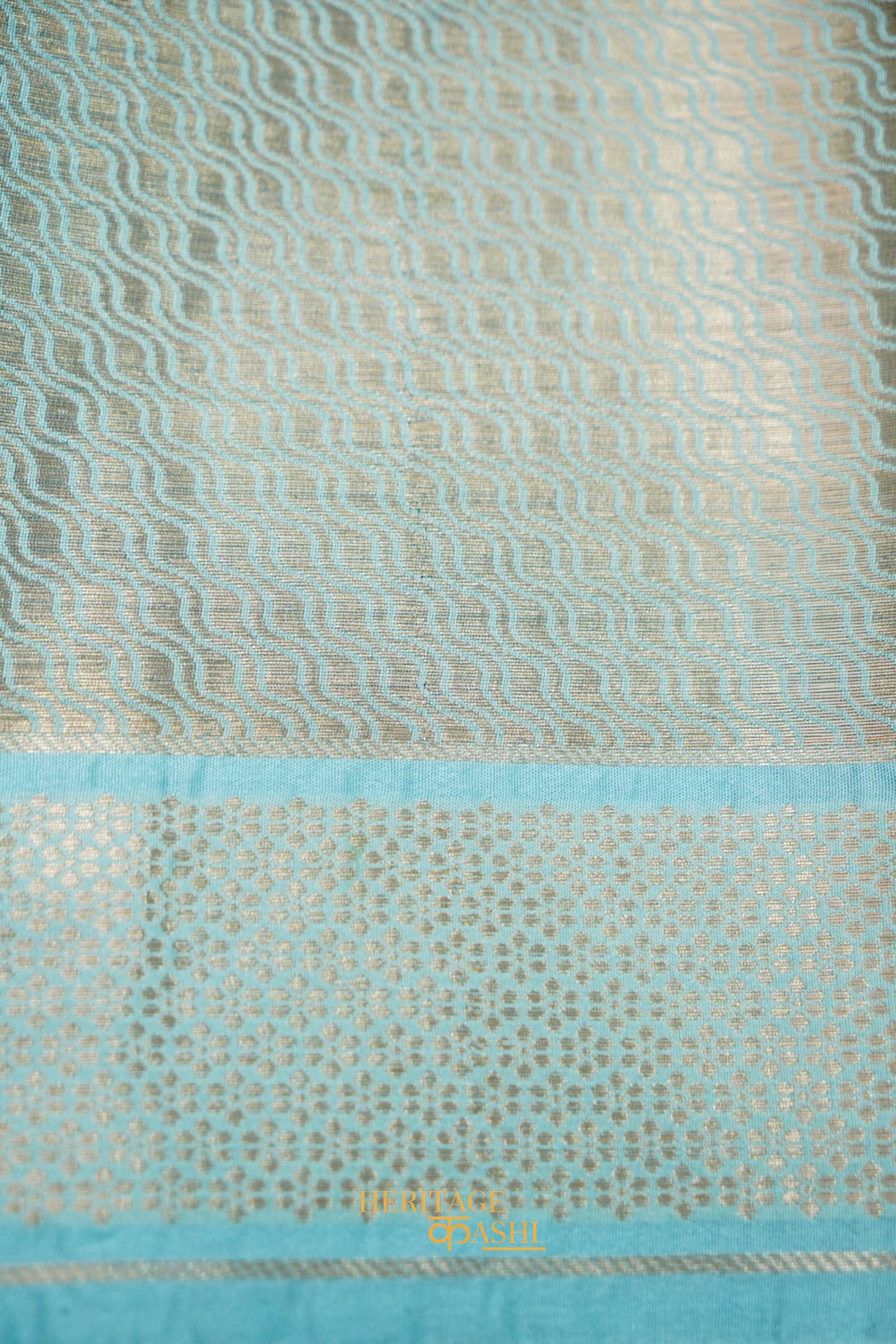 Sky Blue Viscose Rangkat Silk Saree