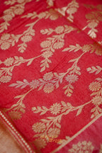 Peach-Orange Viscose Rangkat Silk Saree