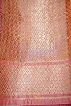 Peach-Orange Viscose Rangkat Silk Saree