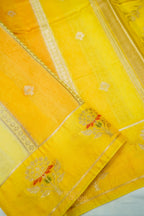 Sunshine Yellow Viscose Rangkat Silk Saree