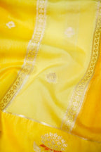Sunshine Yellow Viscose Rangkat Silk Saree