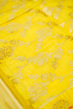 Sunshine Yellow Viscose Rangkat Silk Saree