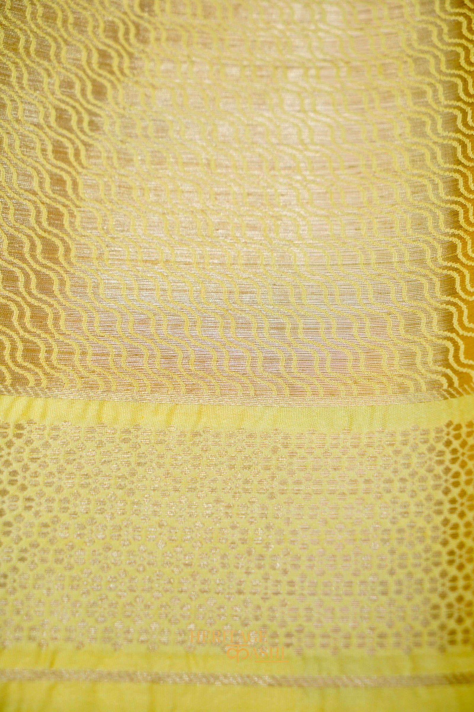 Sunshine Yellow Viscose Rangkat Silk Saree