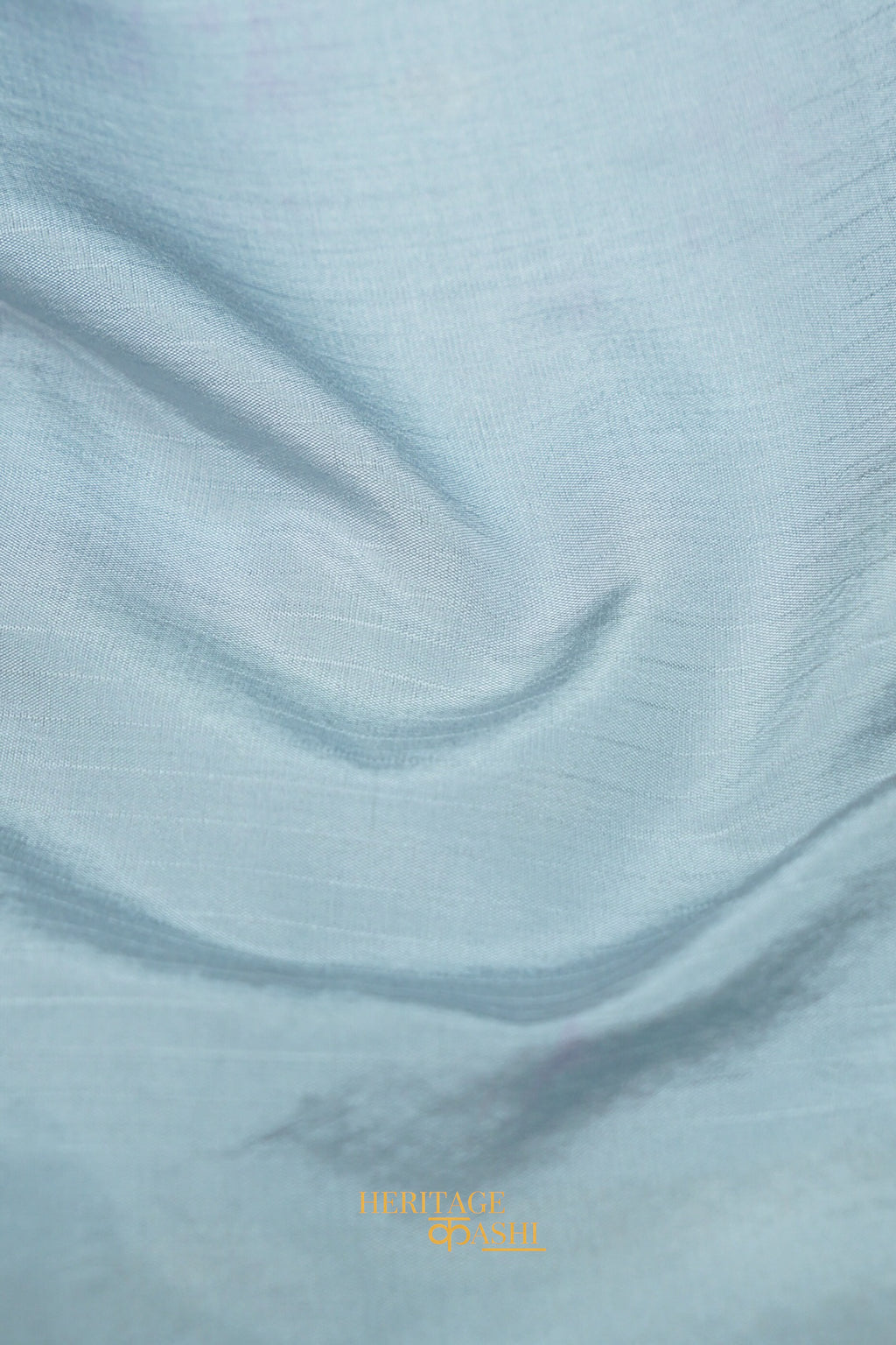 Lavender & Powder Blue Katan Silk Banarasi Saree with Floral Zari Divider