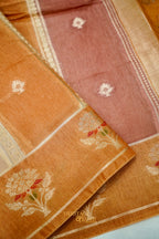 Golden Beige Viscose Rangkat Silk Saree