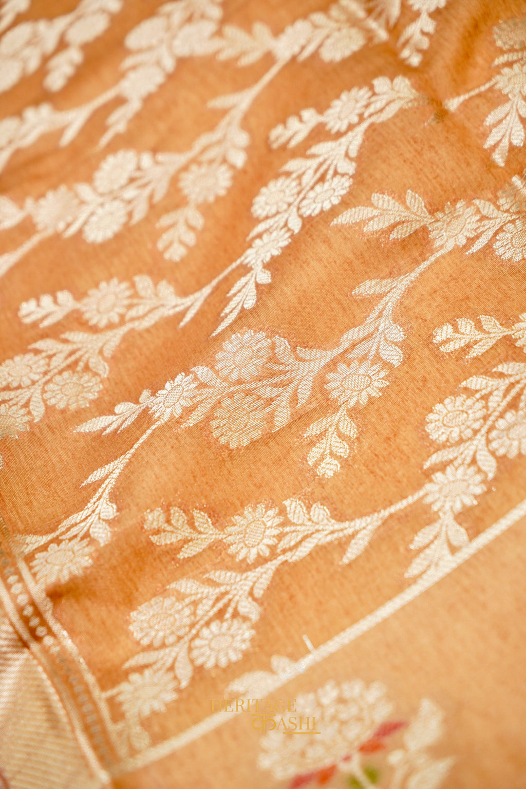 Golden Beige Viscose Rangkat Silk Saree
