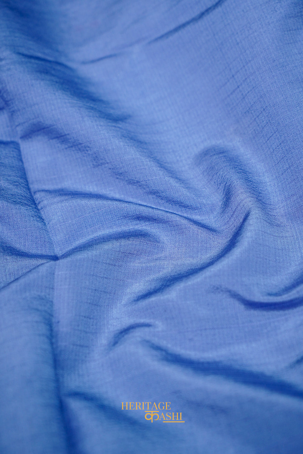 Lavender & Royal Blue Katan Silk Banarasi Saree with Floral Zari Divider