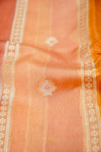 Peach Orange Viscose Rangkat Silk Saree