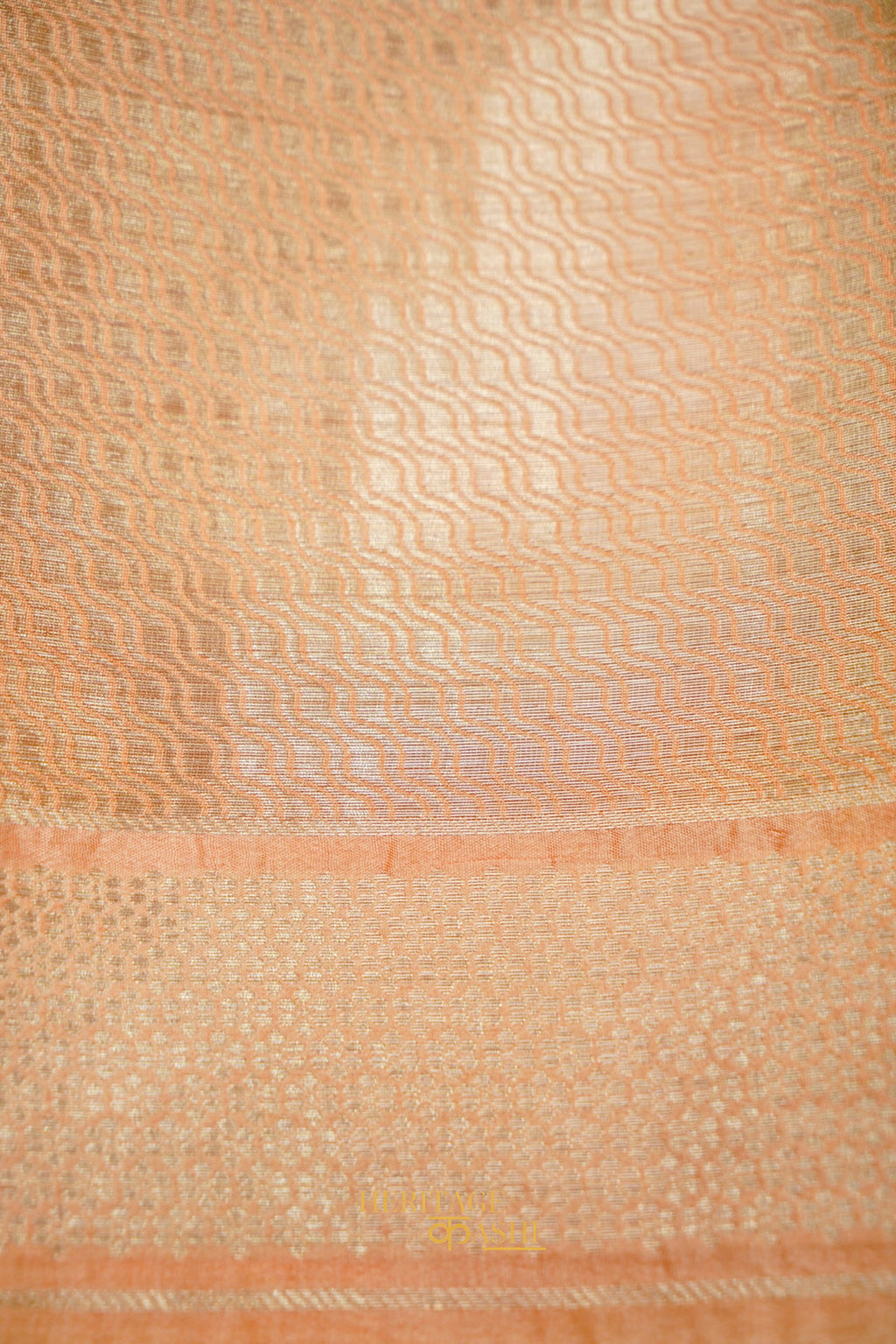 Peach Orange Viscose Rangkat Silk Saree
