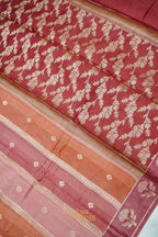 Dusty Rose Viscose Rangkat Silk Saree