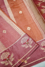 Dusty Rose Viscose Rangkat Silk Saree