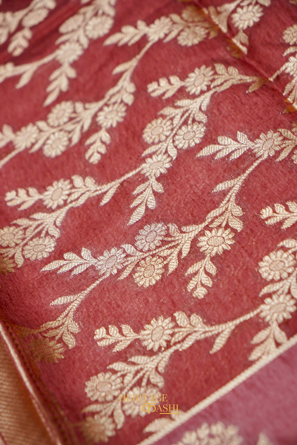 Dusty Rose Viscose Rangkat Silk Saree