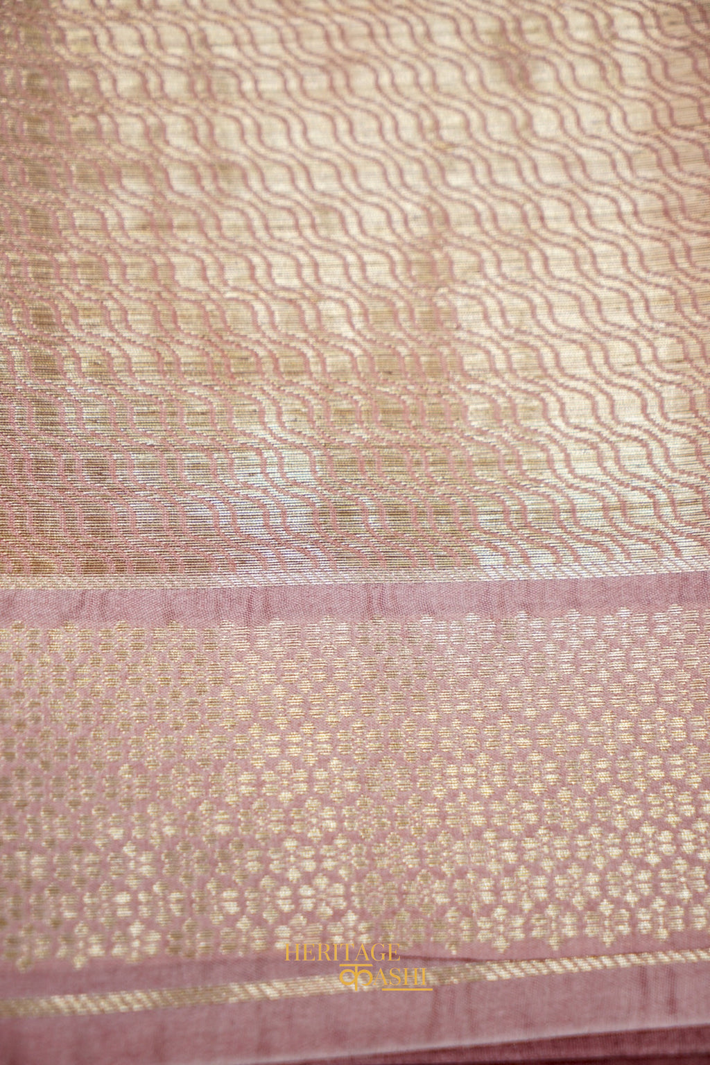 Dusty Rose Viscose Rangkat Silk Saree
