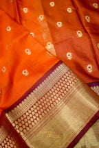 Festive Orange Soft Banarasi Zari Buti Silk Saree