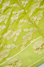 Aqua Mint & Lime Green Viscose Rangkat Silk Saree