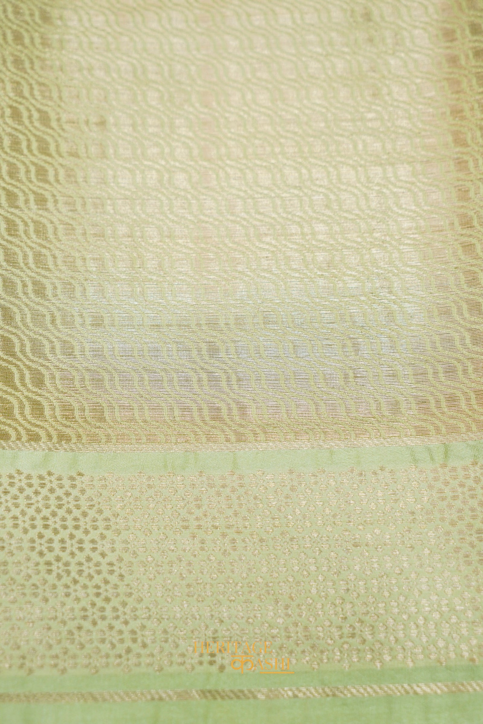 Aqua Mint & Lime Green Viscose Rangkat Silk Saree