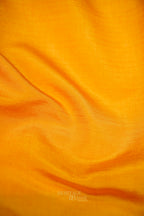 Sunshine Yellow & Peach Katan Silk Banarasi Saree with Floral Zari Divider