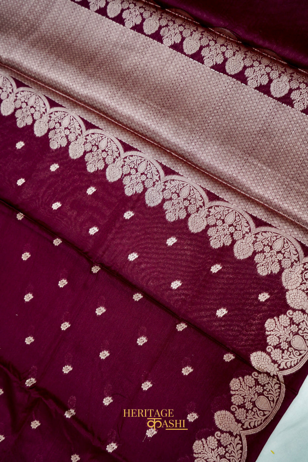 Rich Wine Soft Silk Zari Buti Banarasi Saree