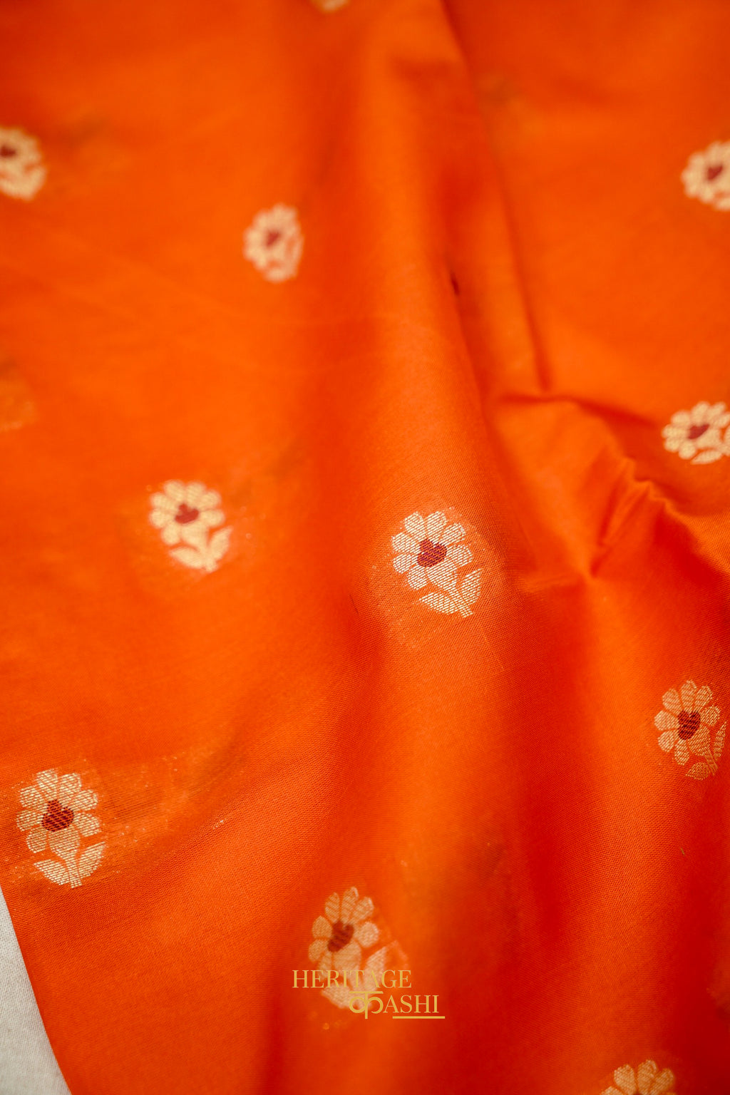 Festive Orange Soft Banarasi Zari Buti Silk Saree