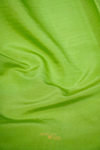 Rani Pink & Pista Green Katan Silk Banarasi Saree with Floral Zari Divider