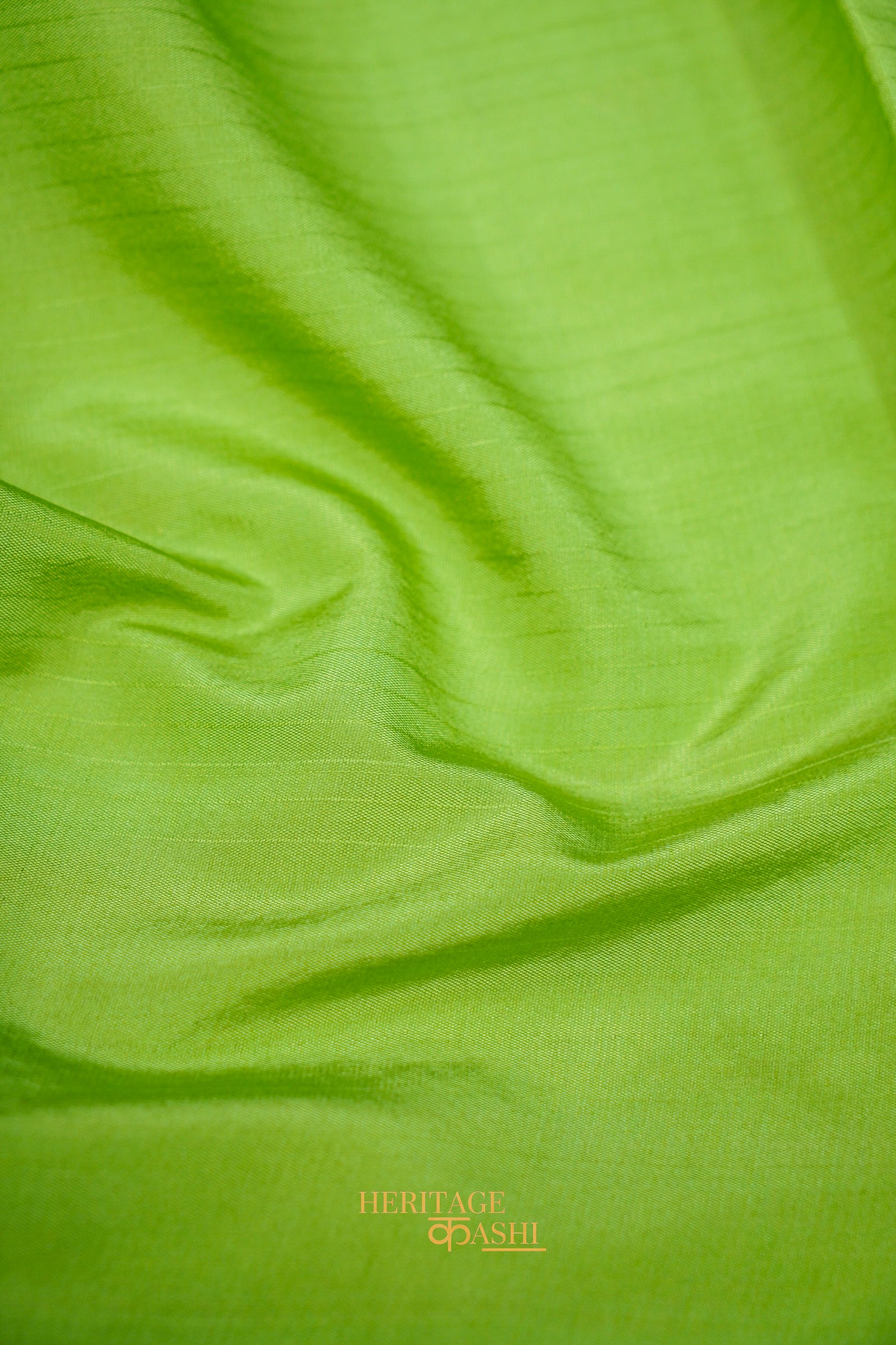 Rani Pink & Pista Green Katan Silk Banarasi Saree with Floral Zari Divider