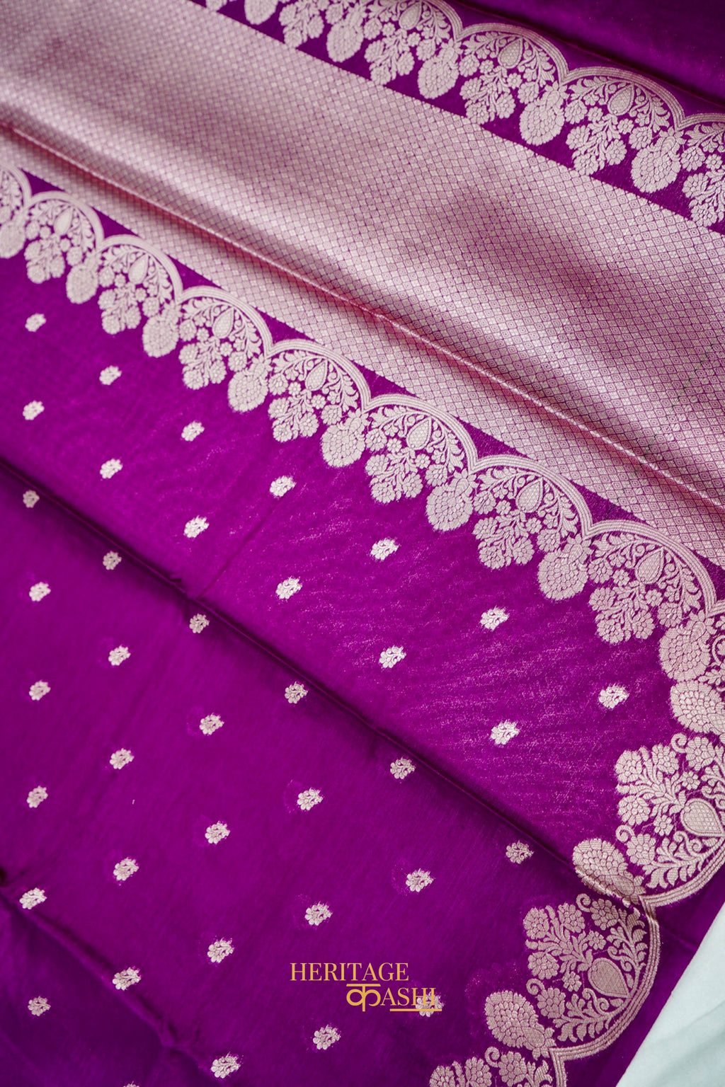 Royal Purple Soft Silk Zari Buti Banarasi Saree