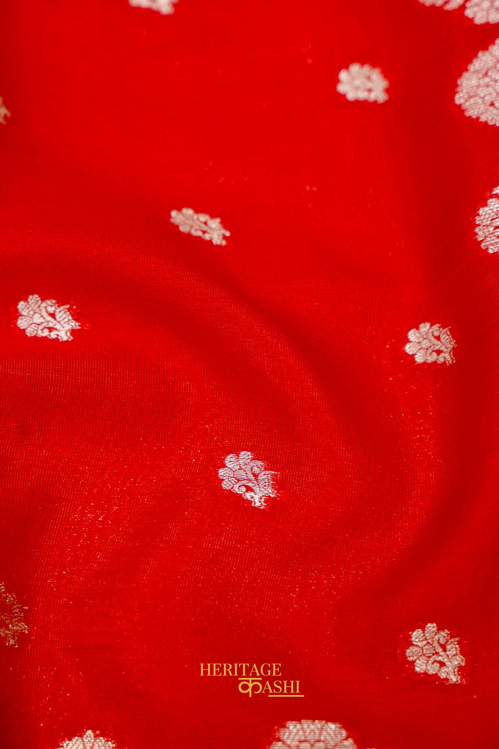 Bright Red Soft Silk Zari Buti Banarasi Saree